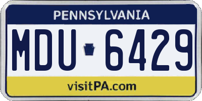 PA license plate MDU6429