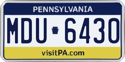 PA license plate MDU6430
