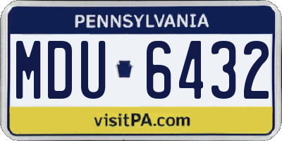 PA license plate MDU6432