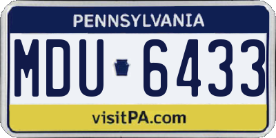 PA license plate MDU6433