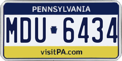 PA license plate MDU6434