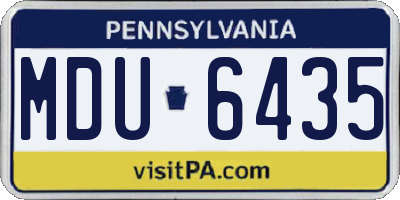 PA license plate MDU6435