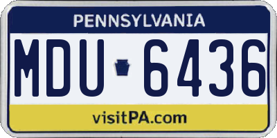 PA license plate MDU6436