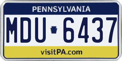 PA license plate MDU6437