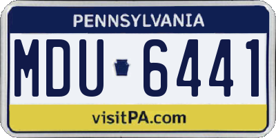 PA license plate MDU6441
