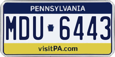 PA license plate MDU6443