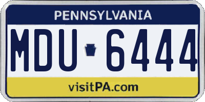 PA license plate MDU6444