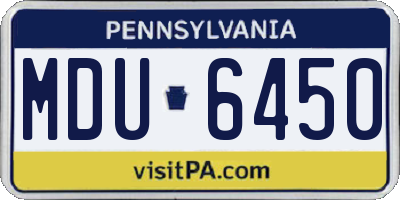 PA license plate MDU6450