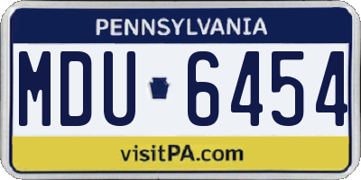 PA license plate MDU6454