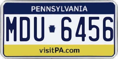 PA license plate MDU6456