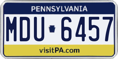 PA license plate MDU6457