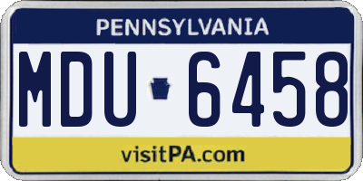 PA license plate MDU6458
