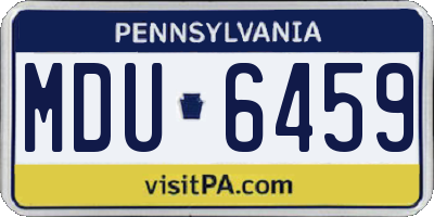 PA license plate MDU6459