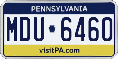 PA license plate MDU6460