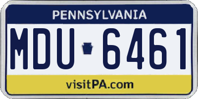 PA license plate MDU6461