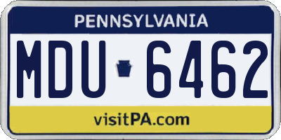 PA license plate MDU6462