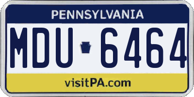 PA license plate MDU6464