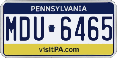 PA license plate MDU6465