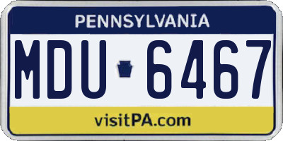 PA license plate MDU6467