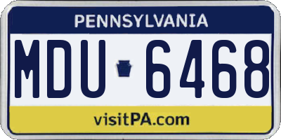 PA license plate MDU6468