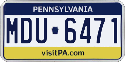 PA license plate MDU6471