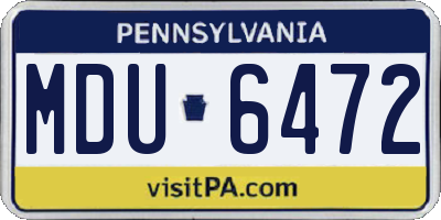 PA license plate MDU6472