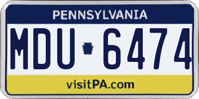PA license plate MDU6474