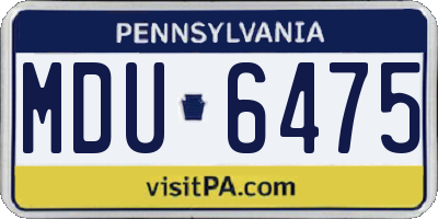 PA license plate MDU6475