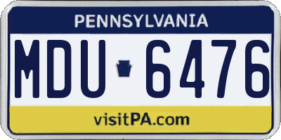 PA license plate MDU6476