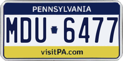 PA license plate MDU6477