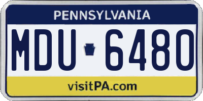 PA license plate MDU6480