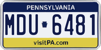 PA license plate MDU6481