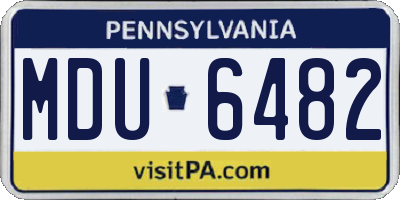 PA license plate MDU6482