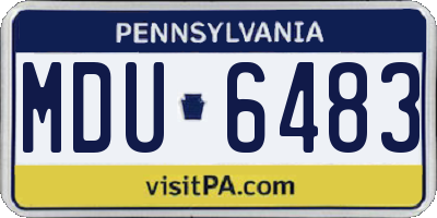 PA license plate MDU6483