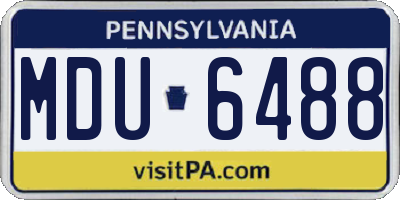 PA license plate MDU6488