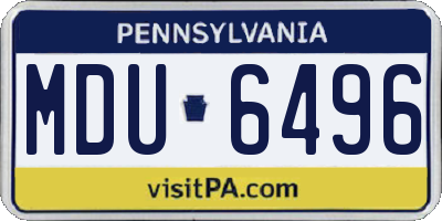 PA license plate MDU6496