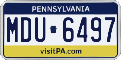 PA license plate MDU6497