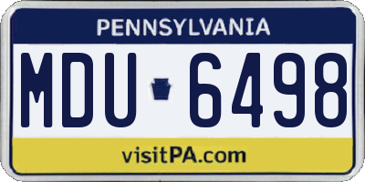 PA license plate MDU6498