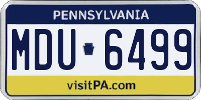 PA license plate MDU6499