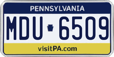 PA license plate MDU6509