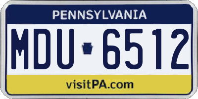 PA license plate MDU6512