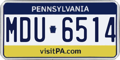 PA license plate MDU6514