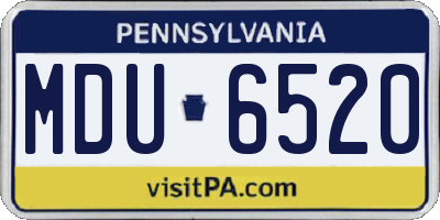 PA license plate MDU6520