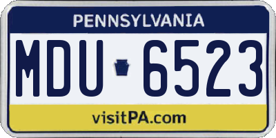 PA license plate MDU6523
