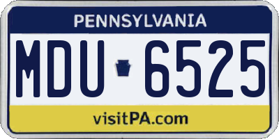 PA license plate MDU6525