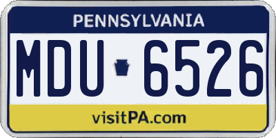 PA license plate MDU6526