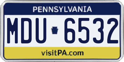 PA license plate MDU6532