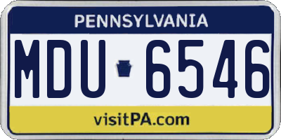 PA license plate MDU6546