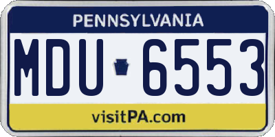 PA license plate MDU6553