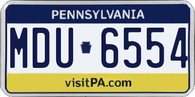 PA license plate MDU6554